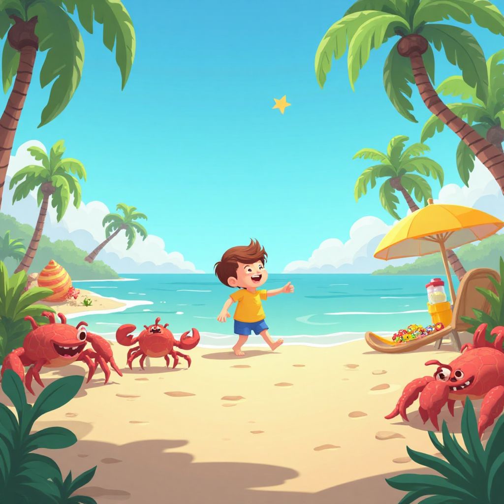 Gameplay screenshot from beach level